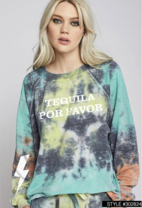 Women's Oversized Tie Dye Sweatshirt with Graphic Print