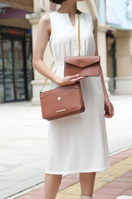 Women's Elegant Vegan Leather 3-in-1 Crossbody Bag