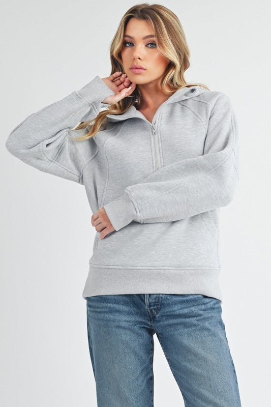 Women's Long Drea Half-Zip Fleece Hoodie