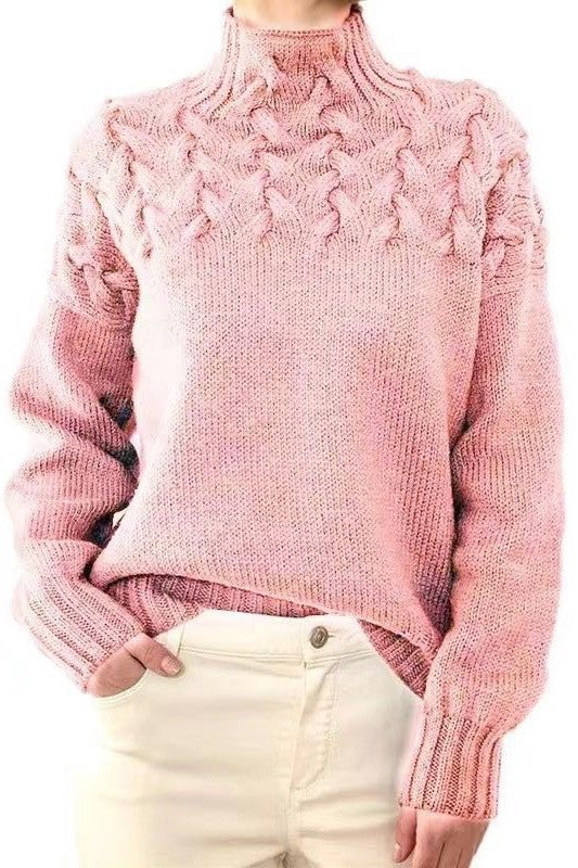 Women's Mock Neck Knit Sweater