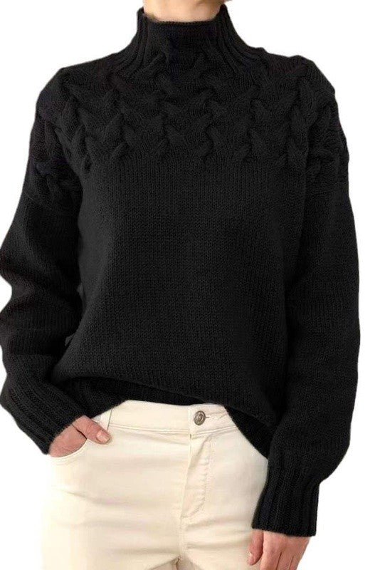 Women's Mock Neck Knit Sweater