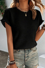 Women's Ruffled Short Sleeve Blouse