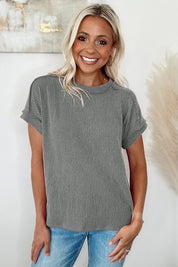 Women's Textured Knit Short Sleeve T-shirt