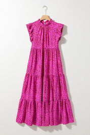 Women's Ruffled Tiered Leopard Print Maxi Dress