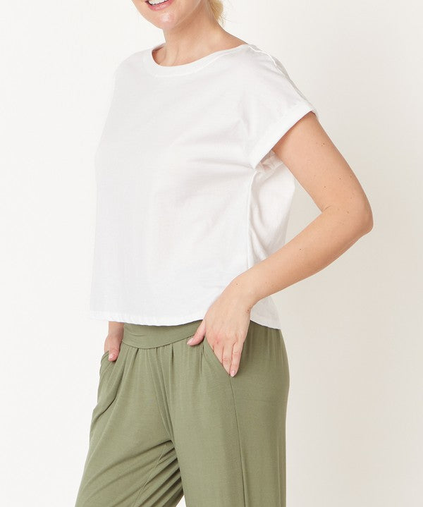 Women's Cotton Jersey Fabina Crop