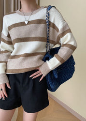 Women's Striped Round Neck Knit Sweater