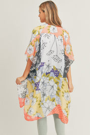 Women's Mixed Flower Print Kimono