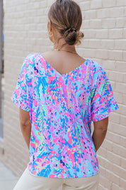 Women's Loose Painted Floral Tee