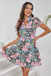 Women's Floral Tiered Mini Dress