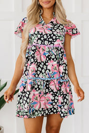 Women's Floral Tiered Mini Dress