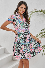 Women's Floral Tiered Mini Dress