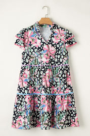 Women's Floral Tiered Mini Dress