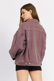 Women's Oversized Cotton Denim Shirt Jacket