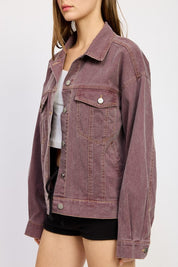 Women's Oversized Cotton Denim Shirt Jacket