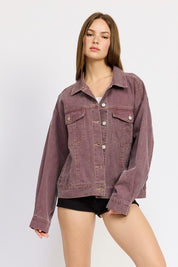 Women's Oversized Cotton Denim Shirt Jacket