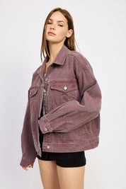 Women's Oversized Cotton Denim Shirt Jacket