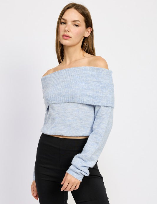 Women's Off Shoulder Fold Over Top