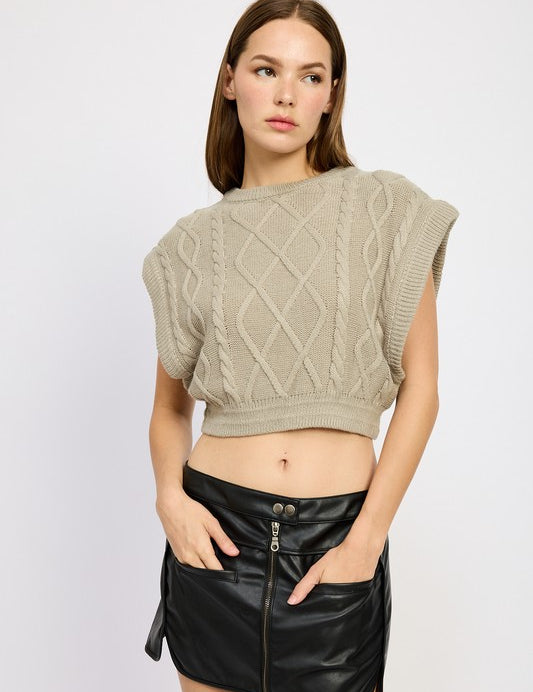 Women's Cable Knit Vest Top