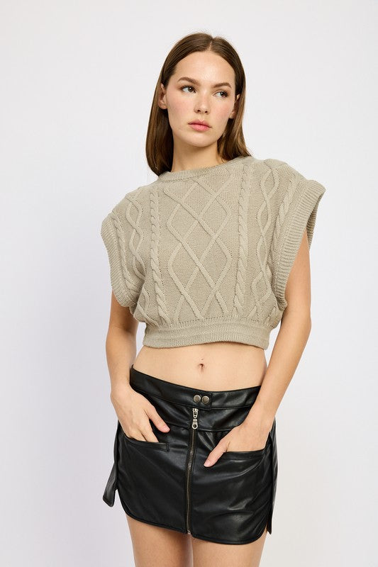 Women's Cable Knit Vest Top