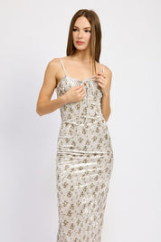 Women's Printed Spaghetti Strap Midi Dress