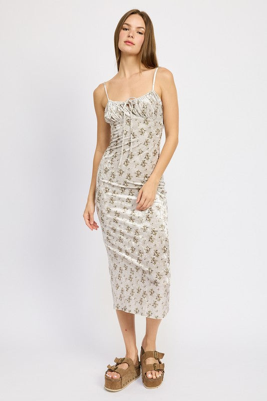 Women's Printed Spaghetti Strap Midi Dress