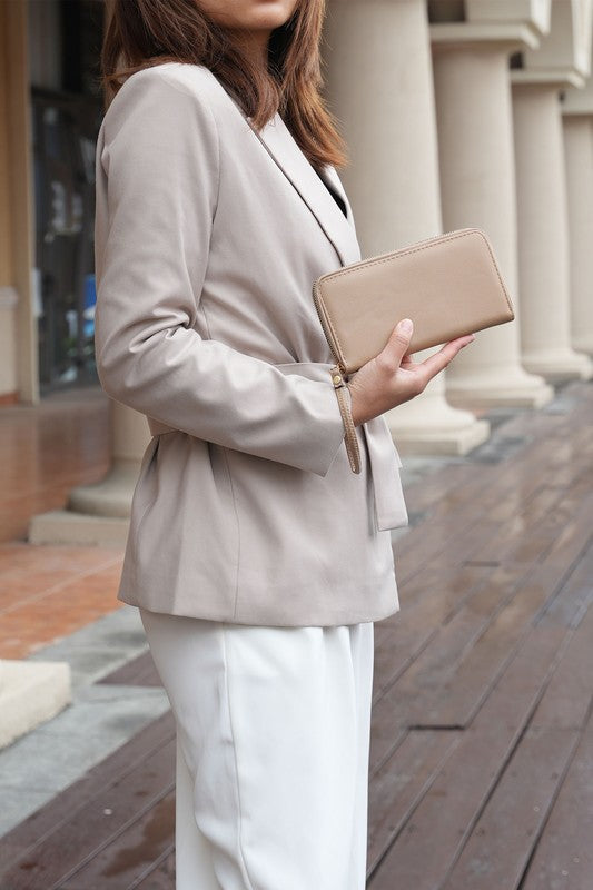 Women's Gold-tone Hardware Shoulder Bag and Wallet Set