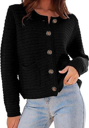 Women's Textured Button Front Cardigan