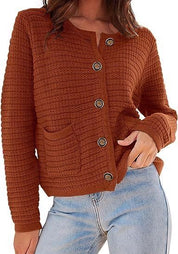 Women's Textured Button Front Cardigan