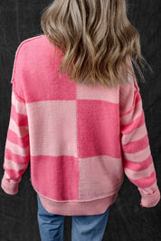 Women's Color Block Striped High Low Sweater