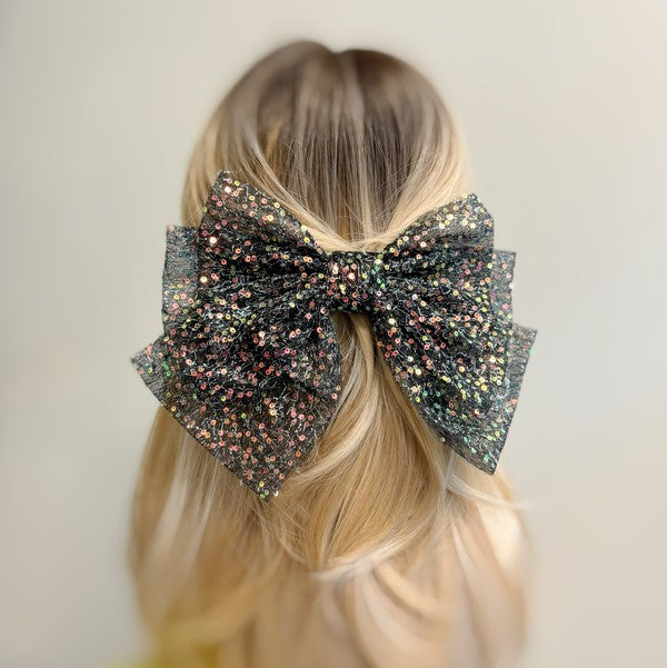 Women's Shimmer Bow Hair Clip for Elegant Hairstyles