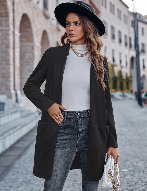 Women's Long Open Front Blazer