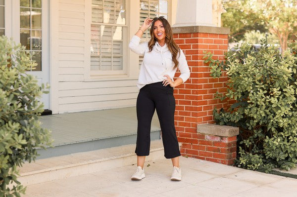 Women's High Waisted Gaucho Pants with Pockets