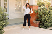 Women's High Waisted Gaucho Pants with Pockets