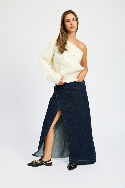 Women's Oversized One Shoulder Sweater