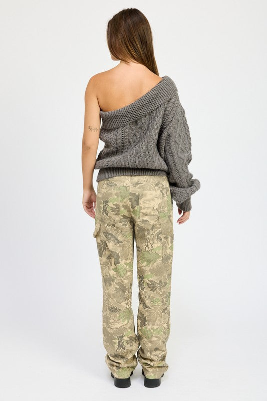 Women's Oversized One Shoulder Sweater