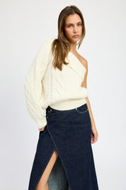 Women's Oversized One Shoulder Sweater