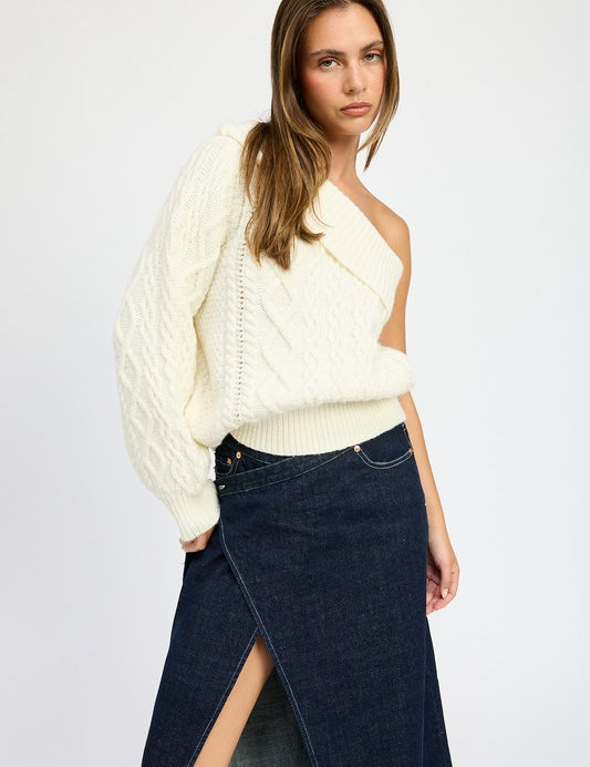 Women's Oversized One Shoulder Sweater