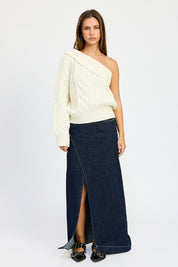 Women's Oversized One Shoulder Sweater