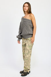 Women's Oversized One Shoulder Sweater