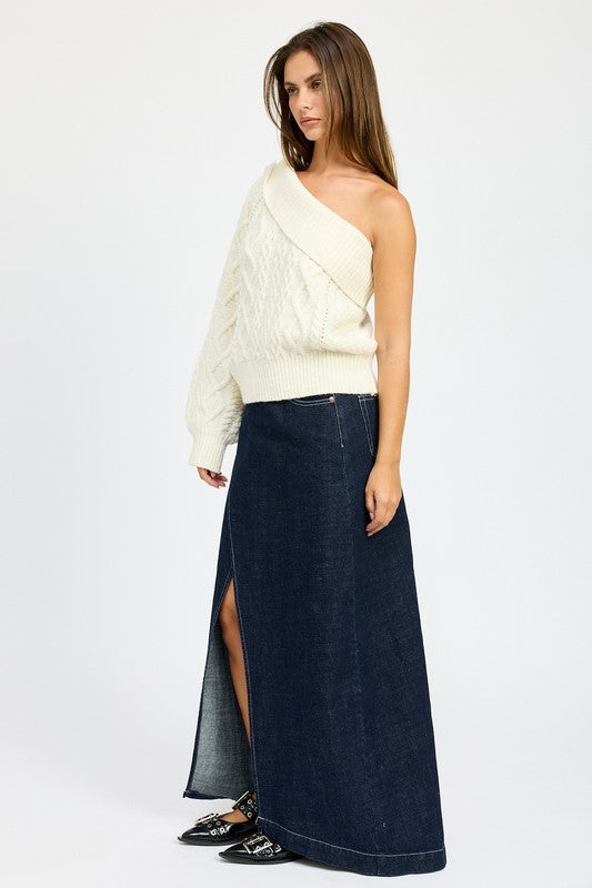 Women's Oversized One Shoulder Sweater