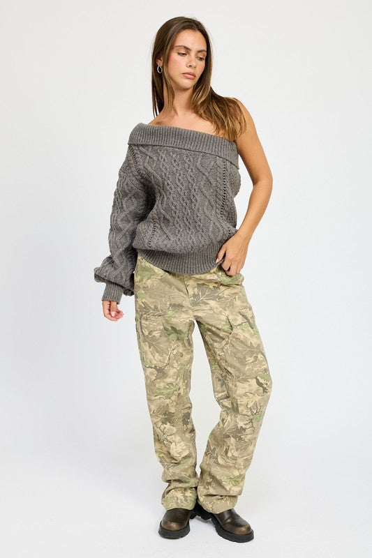 Women's Oversized One Shoulder Sweater