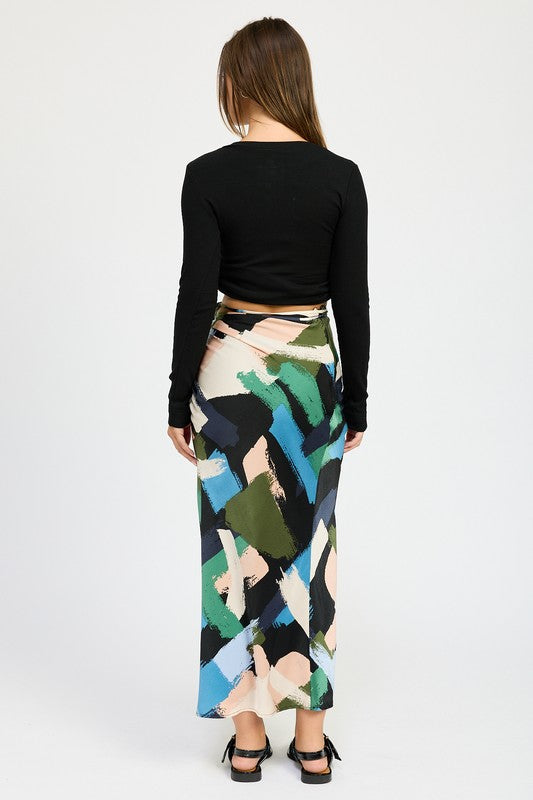 Women's Side Ruched Midi Skirt