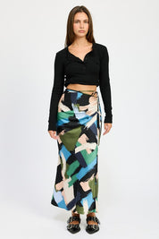 Women's Side Ruched Midi Skirt