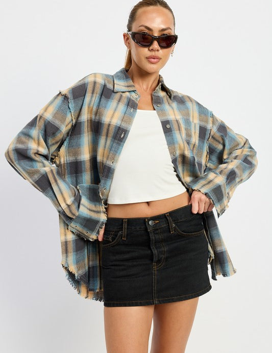 ACID WASH FLANNEL SHIRT