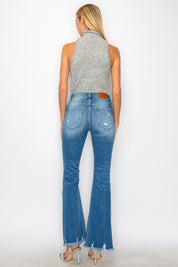 Women's Plus High Rise Distressed Flare Jeans