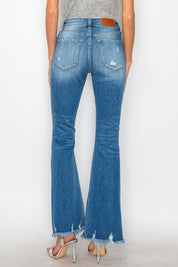 Women's Plus High Rise Distressed Flare Jeans