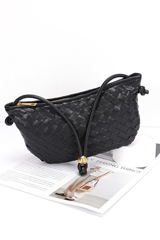 Women's Weaved Faux Leather Shoulder Bag