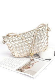 Women's Weaved Faux Leather Shoulder Bag