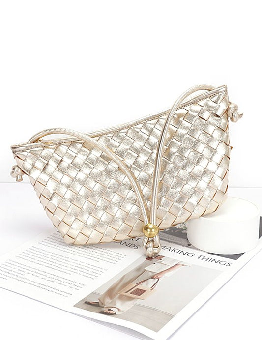 Women's Weaved Faux Leather Shoulder Bag