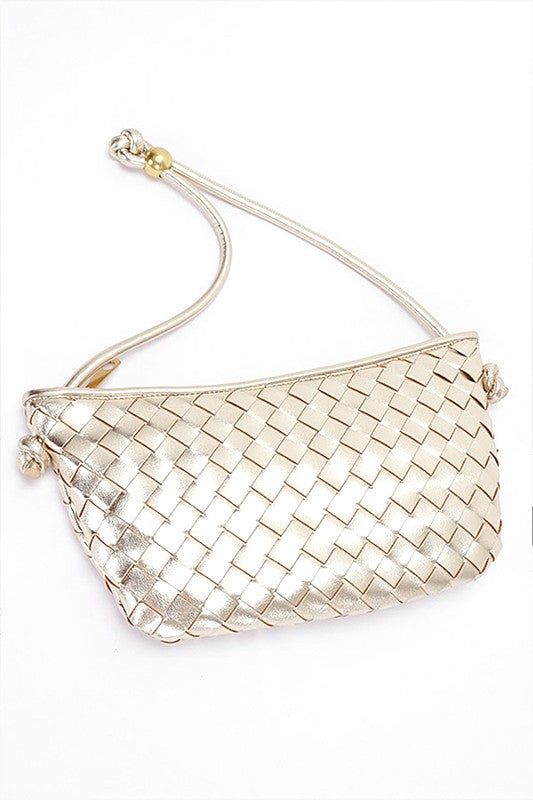 Women's Weaved Faux Leather Shoulder Bag